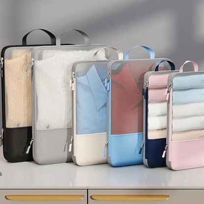 3-Piece Compressible Double Zipper Mesh Storage Bag Sets