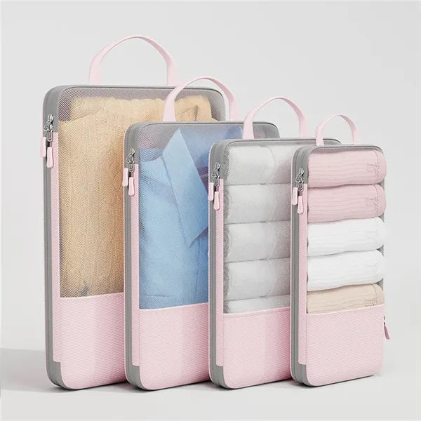 3-Piece Compressible Double Zipper Mesh Storage Bag Sets