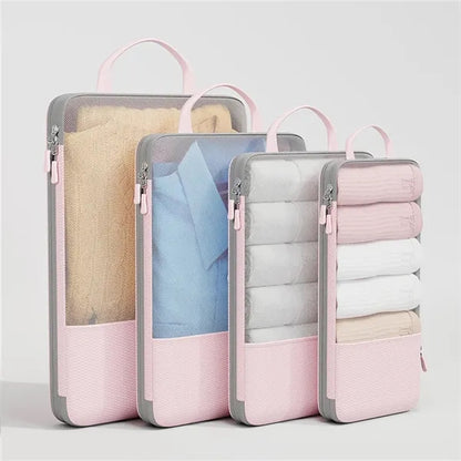 3-Piece Compressible Double Zipper Mesh Storage Bag Sets