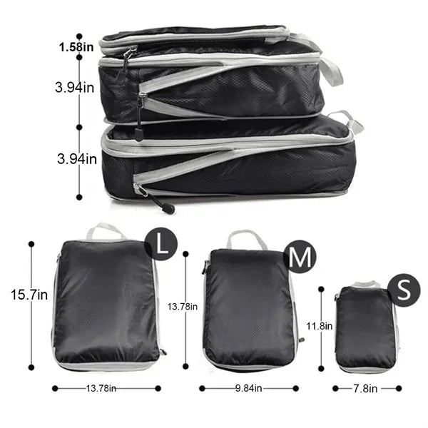3-pcs Compressable Portable Lightweight Travel Storage Bag