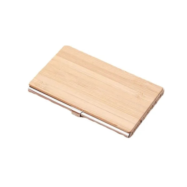 Eco Bamboo Business Card Holder Pen Keychain Gift Kit