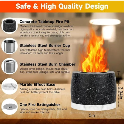 Concrete Tabletop Fire Pit Fireplace Bowl
