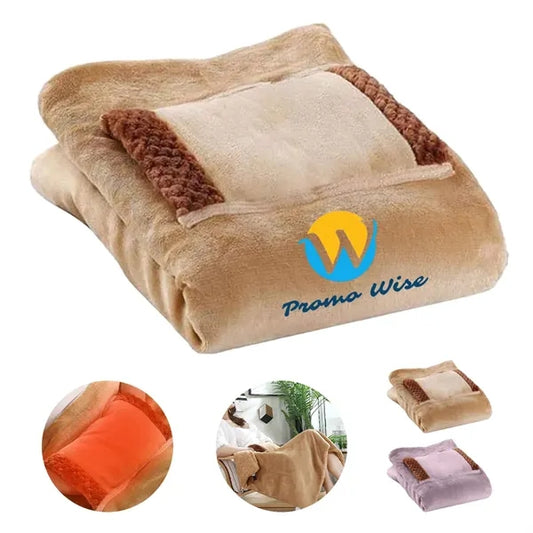 USB Plush Heating Blanket with Pocket Hand Warmer