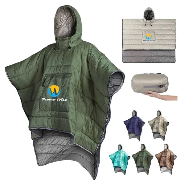 Poncho Coat Warmth Hooded Blanket Sleeping Bag