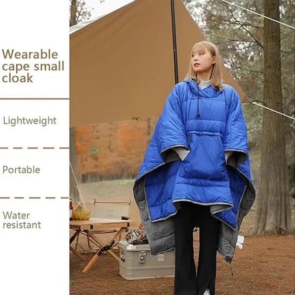 Poncho Coat Warmth Hooded Blanket Sleeping Bag