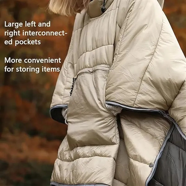 Poncho Coat Warmth Hooded Blanket Sleeping Bag