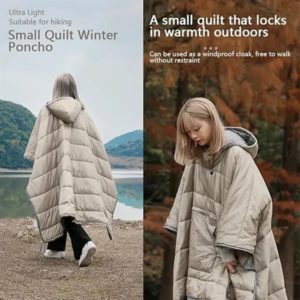 Poncho Coat Warmth Hooded Blanket Sleeping Bag