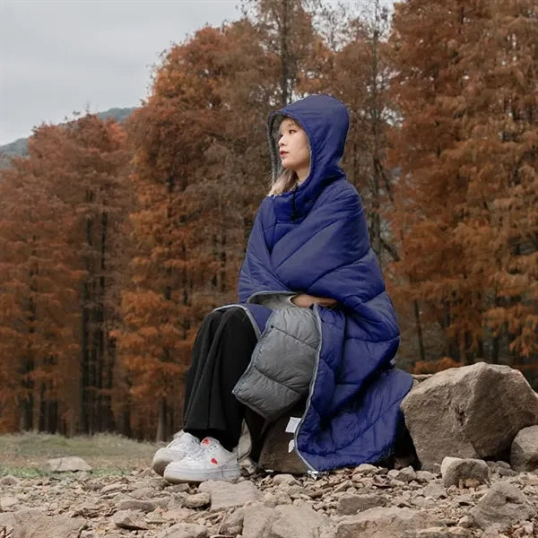 Poncho Coat Warmth Hooded Blanket Sleeping Bag