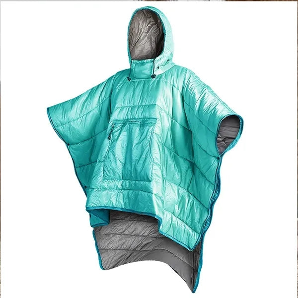 Poncho Coat Warmth Hooded Blanket Sleeping Bag