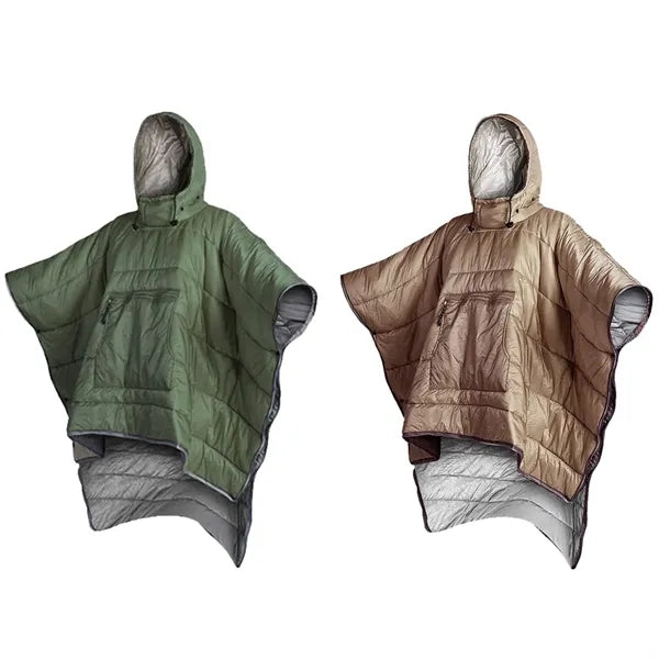 Poncho Coat Warmth Hooded Blanket Sleeping Bag