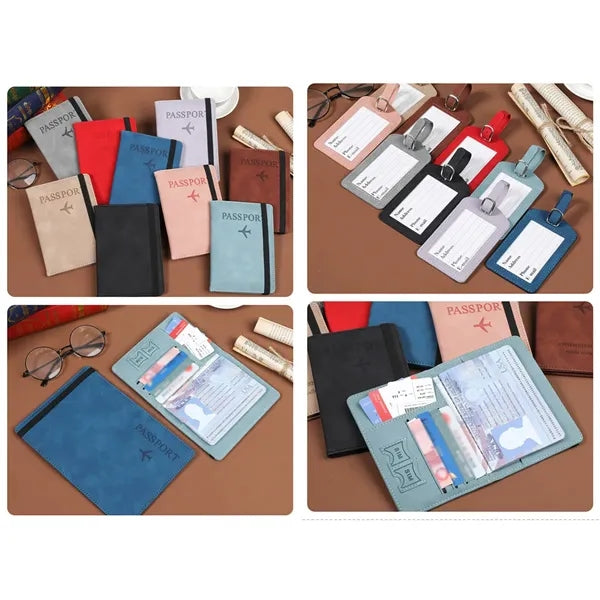 RFID Passport Card Sleeves Luggage Tag Set