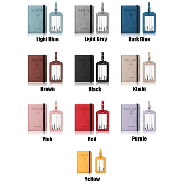RFID Passport Card Sleeves Luggage Tag Set
