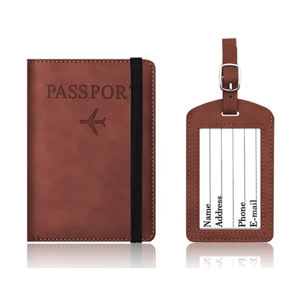 RFID Passport Card Sleeves Luggage Tag Set