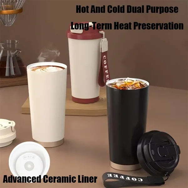 Ceramic Liner Stainless Steel Insulation Straw Cup