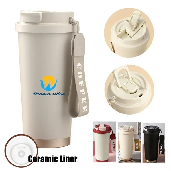 Ceramic Liner Stainless Steel Insulation Straw Cup