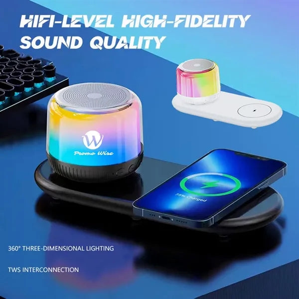 Colorful Bluetooth Speaker with Wireless Charging Base