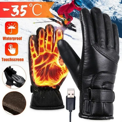 USB-Powered Heated Winter Gloves for Biking & Driving