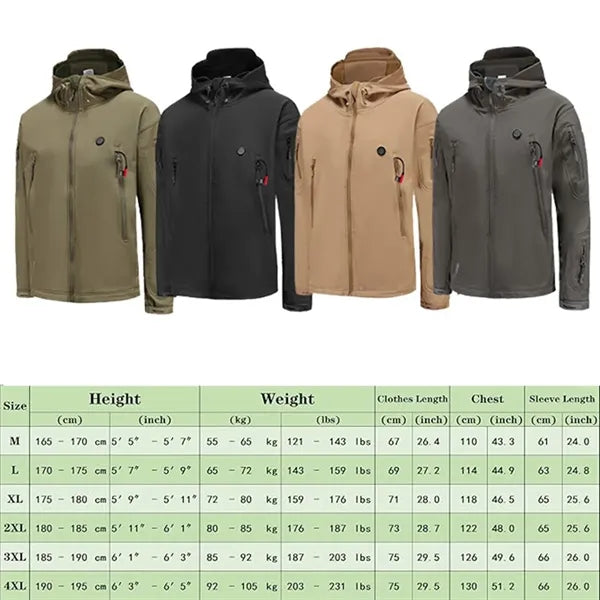 USB Rechargeable Electric Heated Jacket For Outdoor Sports