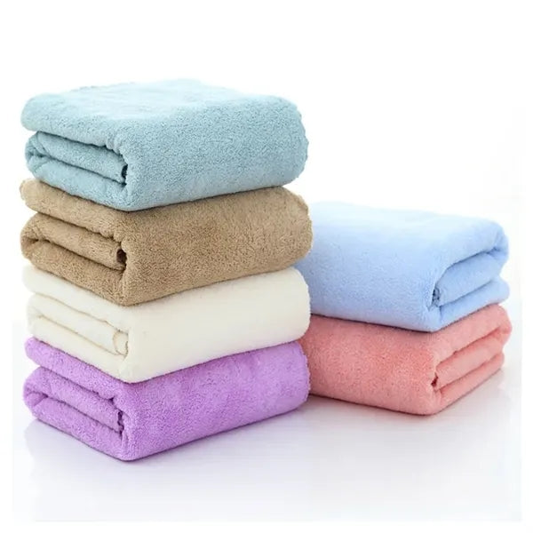 Plush Coral Fleece Towel  Soft & Absorbent Essentials