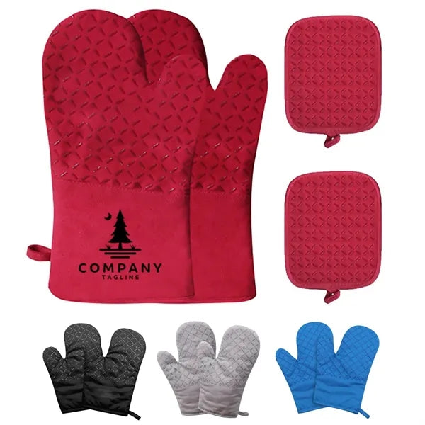Oven Gloves Pot Holder Set