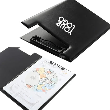 A4 Luxury Black Leather Clipboard for Office and Schools