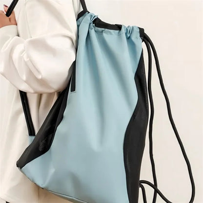 Gym Bag Yoga Case Shoe Pocket Exercise Drawstring Backpack