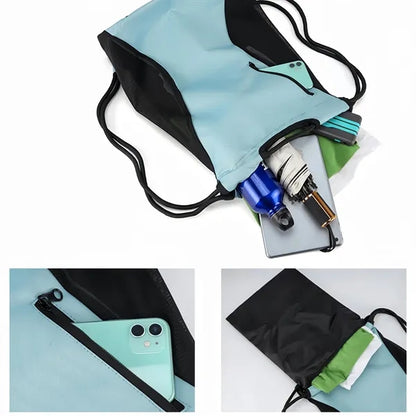 Gym Bag Yoga Case Shoe Pocket Exercise Drawstring Backpack