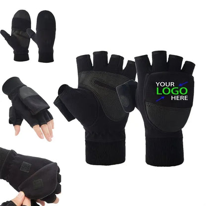 Fingerless Fleece Mittens Winter Gloves