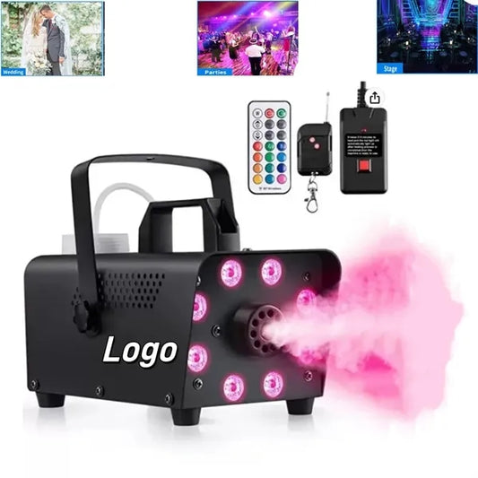 Smoke Machine with 8 Colorful Lights Effect
