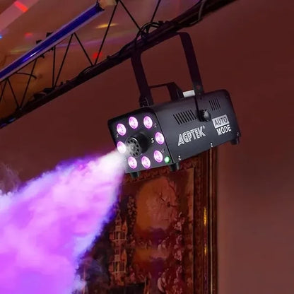 Smoke Machine with 8 Colorful Lights Effect