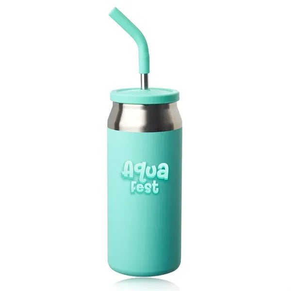 22 oz. Sydney Can Shaped Tumbler w/ Silicone Lid & Straw