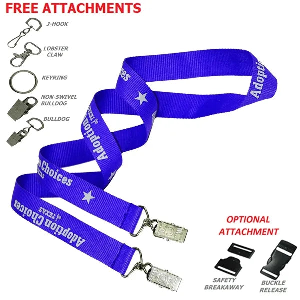 3/4" Open Ended Polyester Lanyard w/ Badge Holder