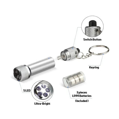 5 LED Metal Flashlight with Anti Explosive Batteries