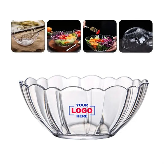 9" Inch Break-Resistant Clear Acrylic Serving Salad Bowls