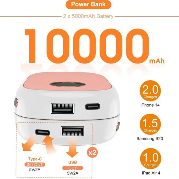 2 Pack Magnetic Hand Warmer 10000 mAh