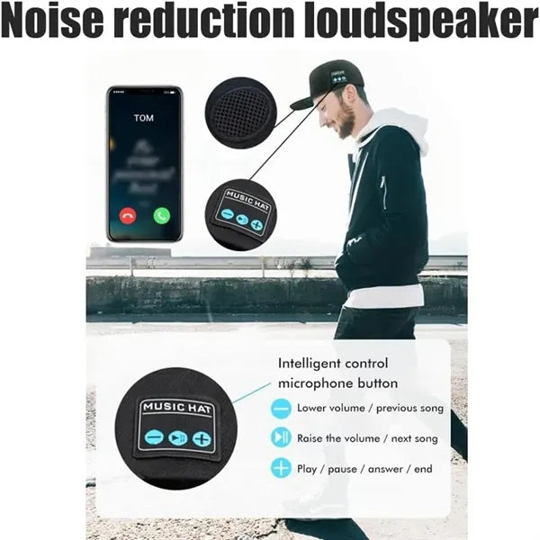 Music Street Sports Baseball Cap with Bluetooth Speaker