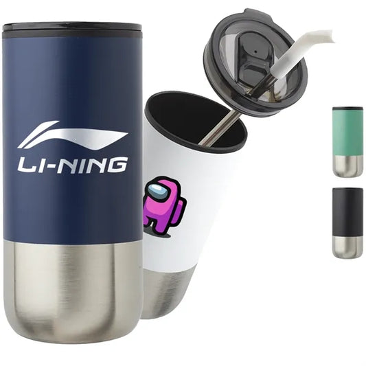 20 Oz. Stainless Steel Travel Mugs W/ Silicone Straw