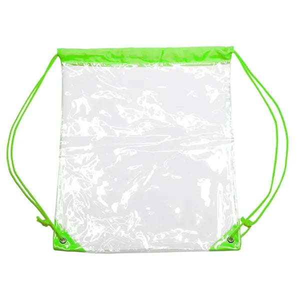 Clear PVC Drawstring Backpack w/ Matching Cinch Bag