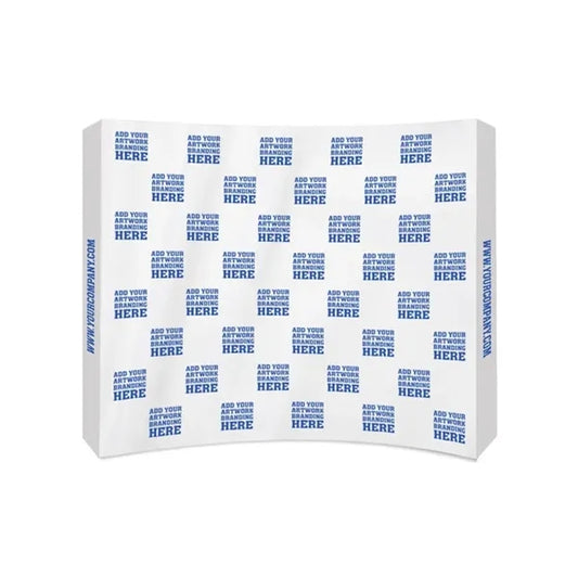 8ftx8ft Step and Repeat Fabric Pop Up Curved Display Package