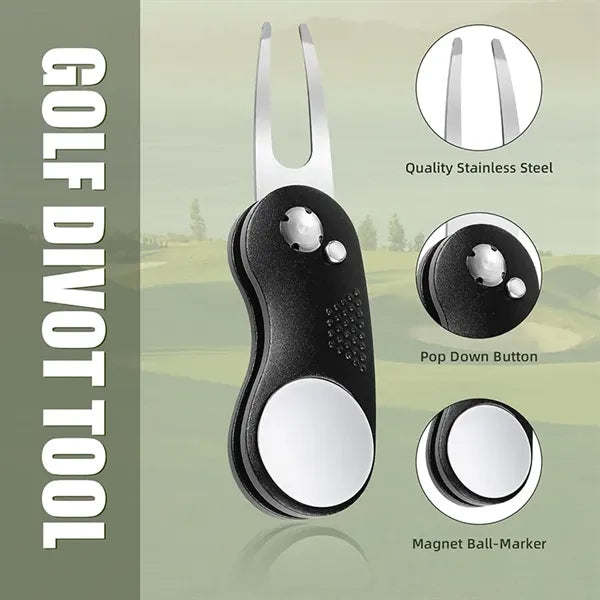 Stainless Steel Foldable Golf Divot Repair Tool