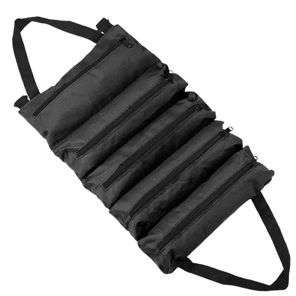 Tool Roll up Bag Canvas Wrench Pouch Multi-Purpose Zippered