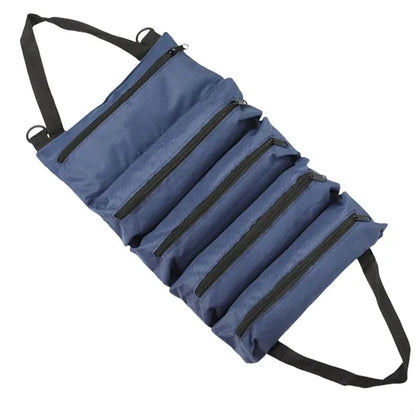 Tool Roll up Bag Canvas Wrench Pouch Multi-Purpose Zippered