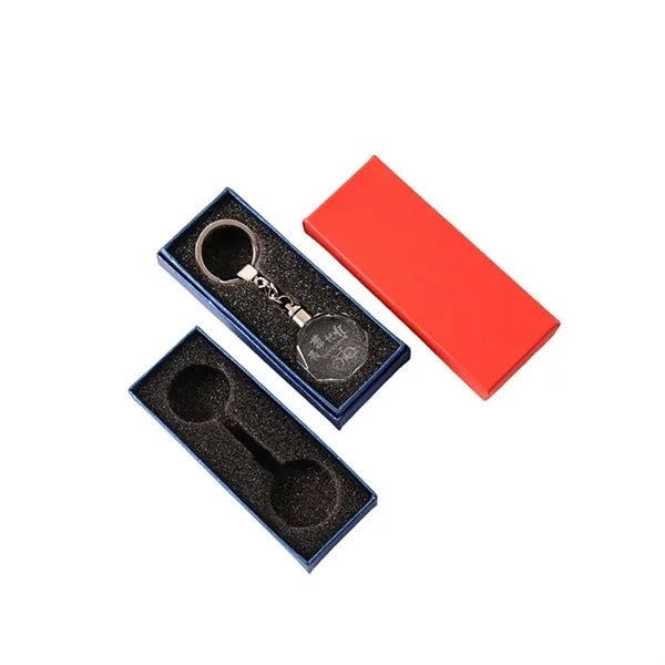 LED Light Octagon Crystal Key Chain