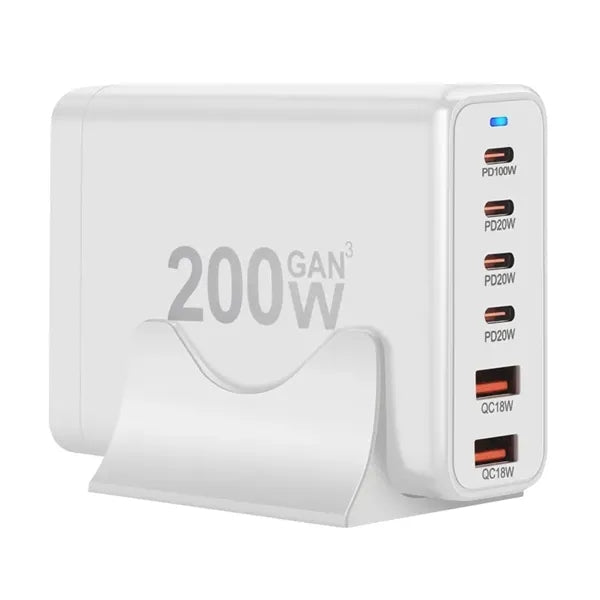 6-Port 200W USB Charger Station Wall Adapter Plug