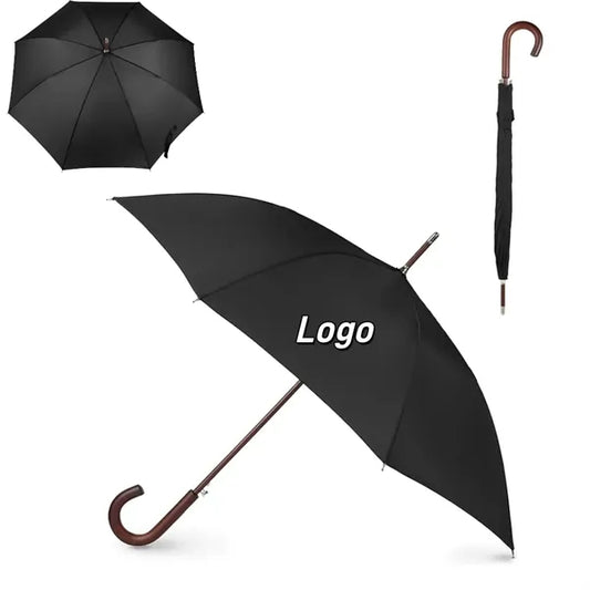 Umbrella Classic Wooden J Stick Handle
