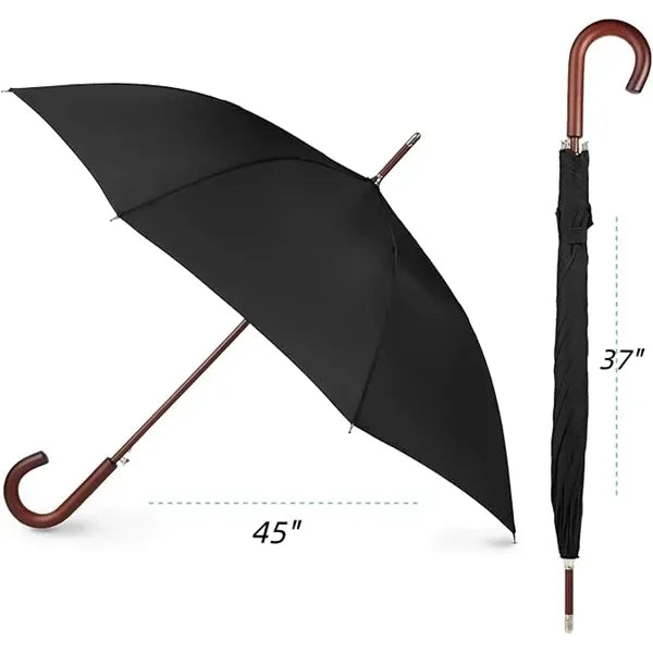 Umbrella Classic Wooden J Stick Handle