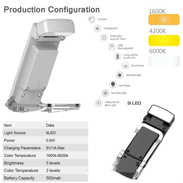 Reading Light with 3 Color Modes
