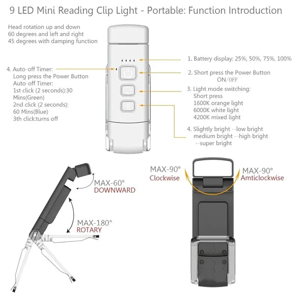 Reading Light with 3 Color Modes