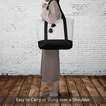Canvas Tote Bag with External Pocket