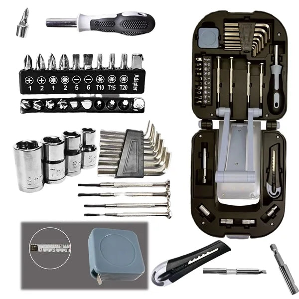 LED Lamp Toolbox Versatile Household Hand Tools with ruller
